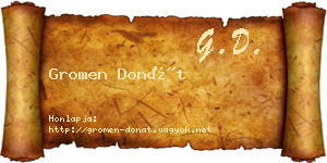 Gromen Donát névjegykártya